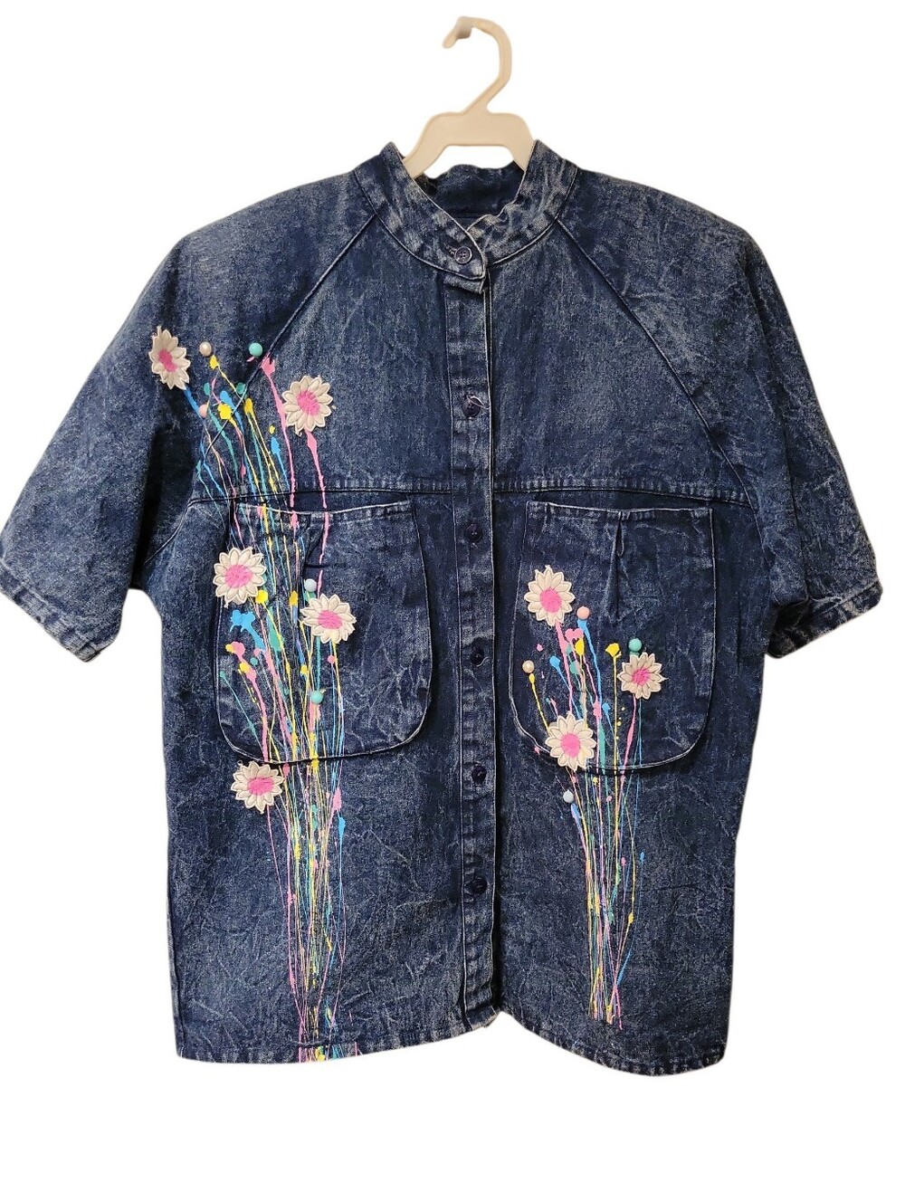 Vintage Paint Splatter Denim Shirt